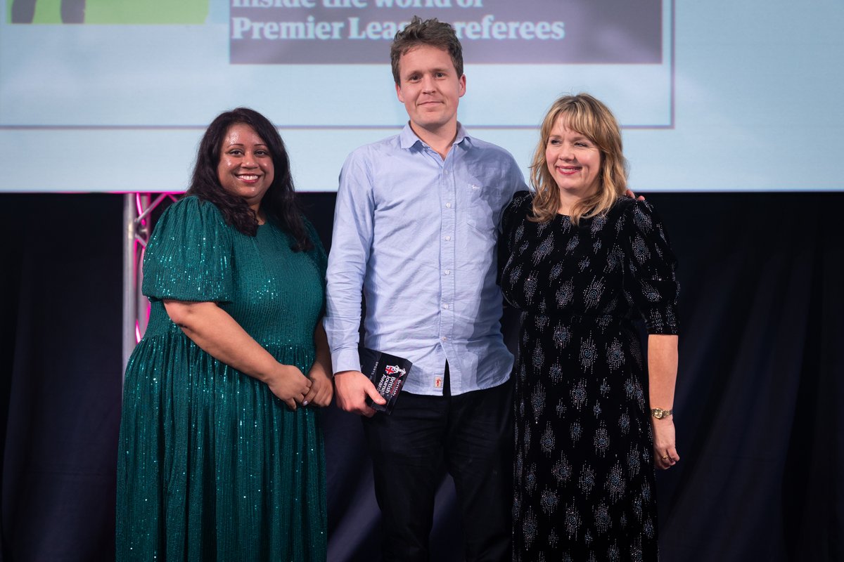 Delighted to win Sports Story of the Year at the British Journalism Awards for 'The impossible job: inside the world of Premier League referees.' Thanks so much to @davidedgarwolf @jonathanshainin @ClareLongrigg for their thoughtful editing. @pressgazette