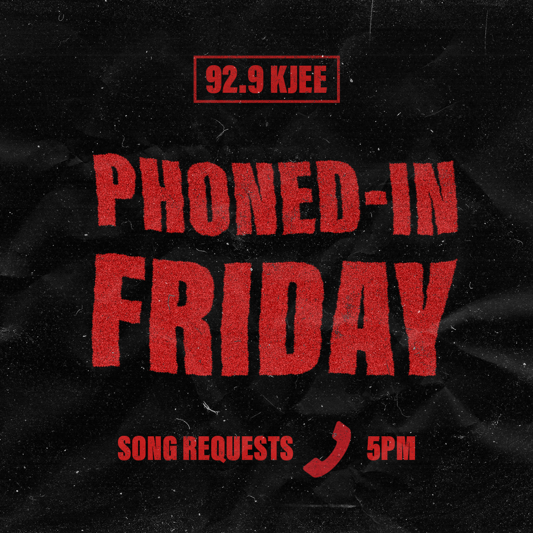 Throwback songs ✅
New music ✅
Other genres ✅
Phoned-In Friday has it all, so let us know what songs you want to hear and listen for them starting at 5pm today on 92.9 KJEE!