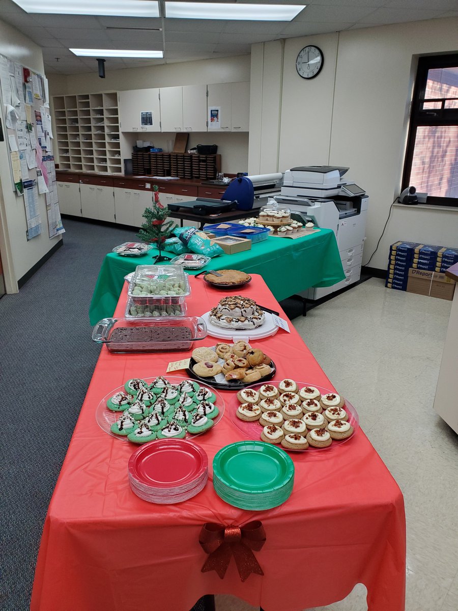 Ready to enjoy our 1st Annual holiday staff bake off. Best of luck to our participants. Lots of goodies to choose from.