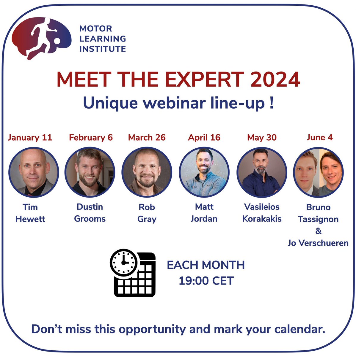 Motor Learning Institute (@motor_learning) on Twitter photo Join our sessions 🤩 to elevate your knowledge on #prevention and #rehabilitation with our upcoming webinars with live Q&A!
✅ <a href="/Hewett1Tim/">Tim Hewett</a>
✅ <a href="/Dusty_Grooms/">Dustin Grooms</a>
✅ <a href="/ShakeyWaits/">Rob Gray ⚾️👁</a>
✅ <a href="/JordanStrength/">Matt Jordan, PhD</a>
✅ <a href="/KorakakisV/">Vasileios Korakakis</a>
✅ <a href="/TassignonBruno/">Bruno Tassignon</a> and <a href="/VerschuerenJo/">Jo Verschueren</a>
👉🏻 motorlearninginstitute.com/portal/webinars Join our sessions 🤩 to elevate your knowledge on #prevention and #rehabilitation with our upcoming webinars with live Q&A!
✅ <a href="/Hewett1Tim/">Tim Hewett</a>
✅ <a href="/Dusty_Grooms/">Dustin Grooms</a>
✅ <a href="/ShakeyWaits/">Rob Gray ⚾️👁</a>
✅ <a href="/JordanStrength/">Matt Jordan, PhD</a>
✅ <a href="/KorakakisV/">Vasileios Korakakis</a>
✅ <a href="/TassignonBruno/">Bruno Tassignon</a> and <a href="/VerschuerenJo/">Jo Verschueren</a>
👉🏻 motorlearninginstitute.com/portal/webinars