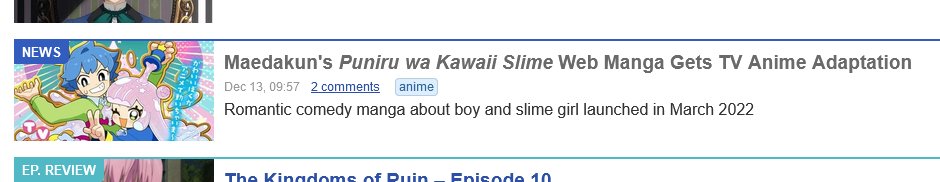 Puniru wa Kawaii Slime' Manga Getting Anime Adaptation