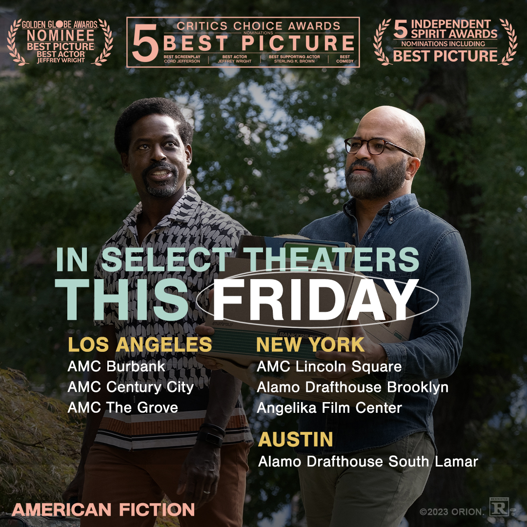 AMERICAN FICTION comes out in New York, LA, and Austin today -- and it arrives in more theaters next week. I'm so proud of it and everyone who worked on it with me. I'd love it if you checked it out. You can get tickets here: mgm.com/titles/america… XOXO