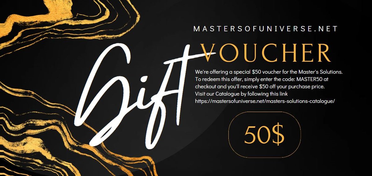 If you want to try Master's Solutions for the subconscious mind during this weekend, you may use this $50 voucher (MASTER50). Get the list of the Master's solutions by follwoing this link: mastersofuniverse.net/masters-soluti…