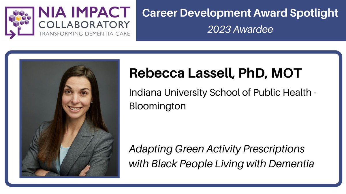 🎉Congratulations Rebecca Lassell on receiving IMPACT CDA funding for her research project, “Adapting Green Activity Prescriptions with Black Persons”! Learn more about Dr. Lassell and her project at: bit.ly/3tc7eZk
