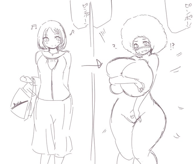 アフロ化+手ブラレディ化 