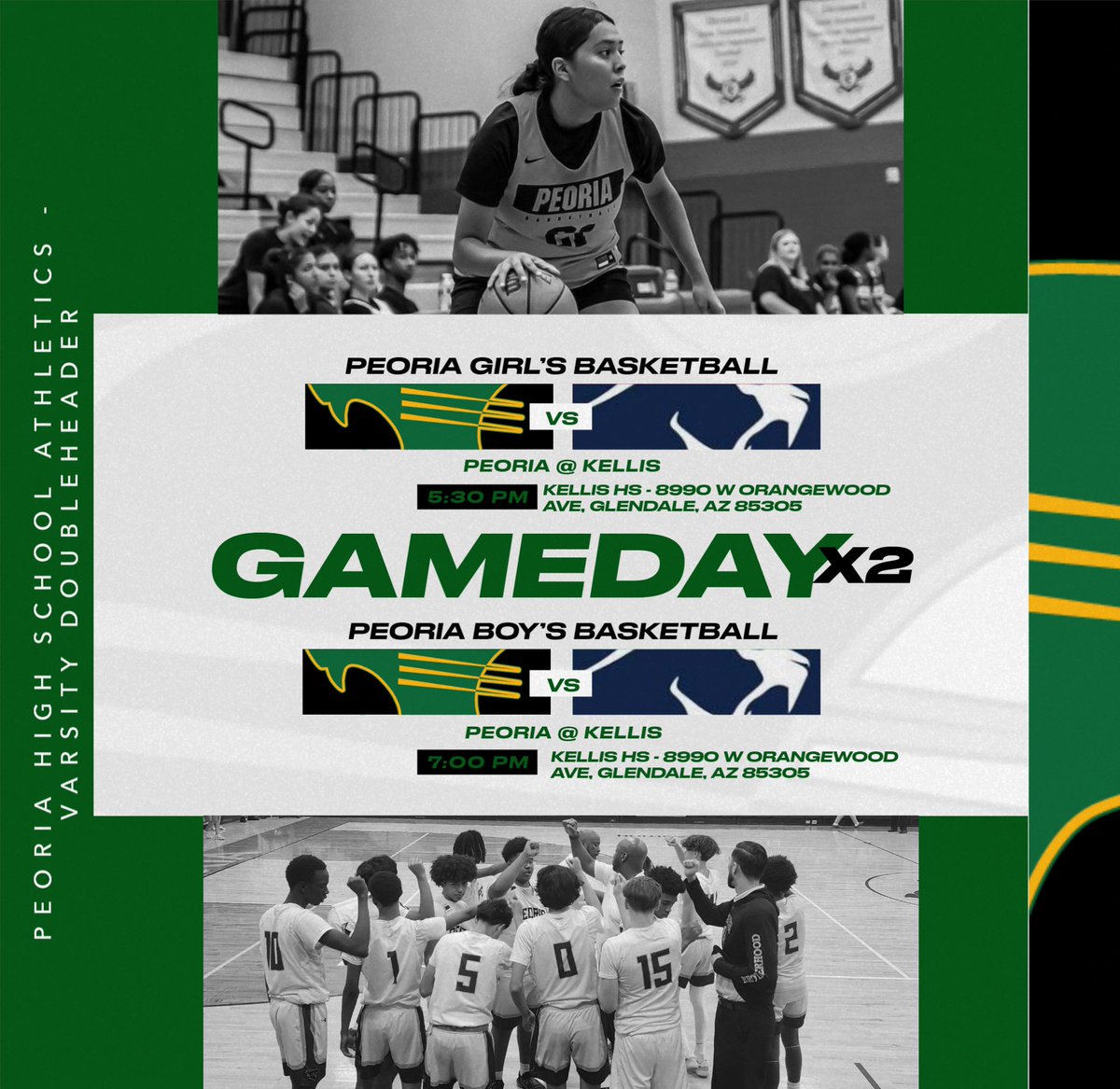 VARSITY DOUBLEHEADER! We are AWAY TONIGHT with our Lady Panther basketball program!
#brotherhood #pantherpride #peoriapride #gameday #schedule #girlsbasketball #panther #panthers #peoria #peoriaaz #4a #aia #arizona #1 #boys #basketball #boysbasketball #support #highschool #game