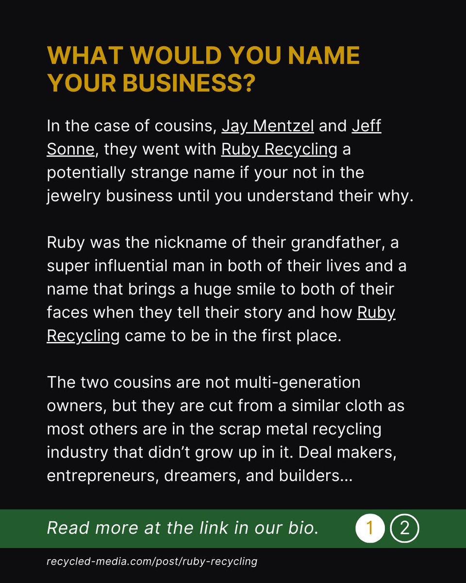 Brett Ekart of A Scrap Life got to sit down with Jeff and Jay over at Ruby Recycling to talk about what starting a recycling facility from the ground up and what strong family ties mean to them.  Read the full article at zurl.co/qOwE

#recyclingcompany #recycledmedia