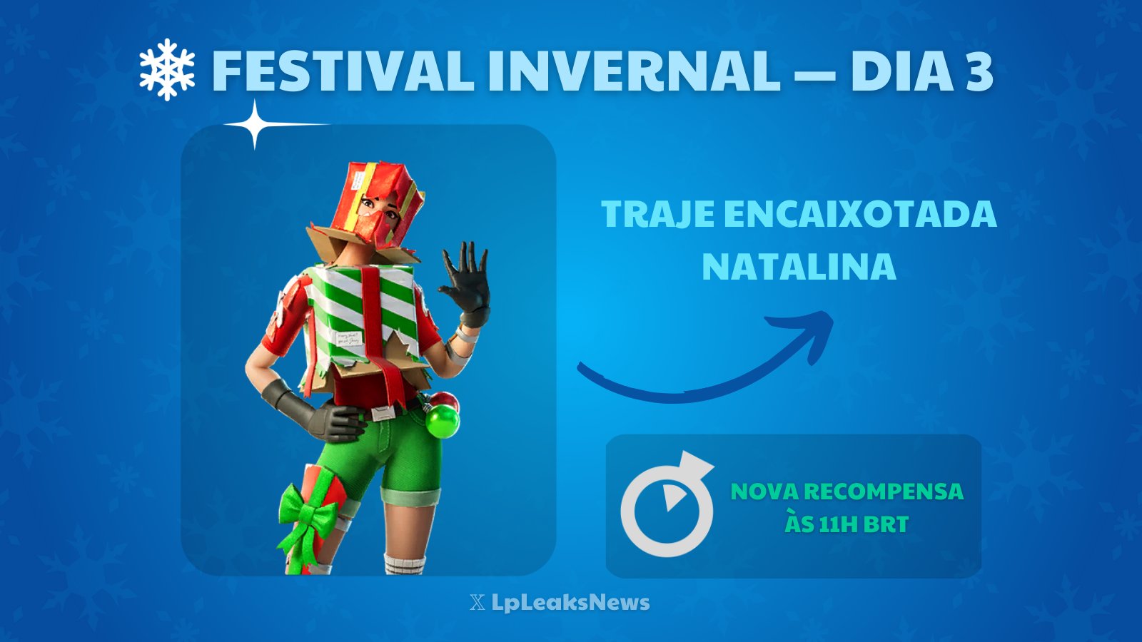 LP  Fortnite News on X: O Festival Invernal 2023 do Fortnite estará  disponível até 02 de janeiro de 2024 às 11h BRT. #Fortnite   / X