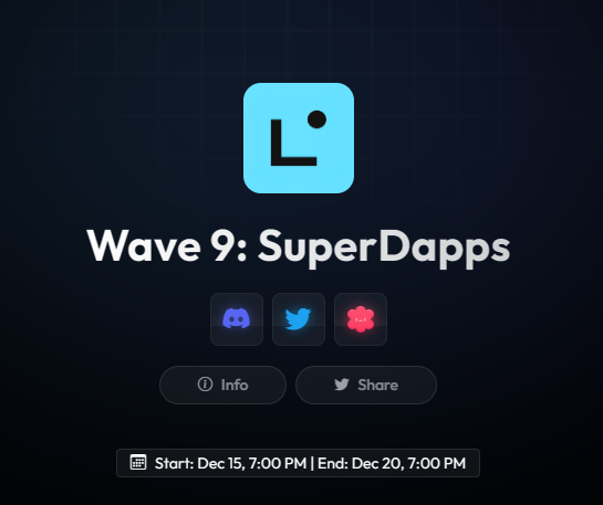 coinfinance98's tweet image. 🔔Tiếp tục nhiệm vụ tuần 9 Linea: SuperDapps

📅 Start: 15/12, 7:00 PM | End: 20/12, 7:00 PM

💎Phần thưởng: 30 XPs

👉 Link : intract.io/linea?referral…

Click vào #Wave9 để bắt đầu làm nhiệm vụ.

Tuần này nhiệm vụ khá dễ chỉ cần trả lời quest, click đại sai