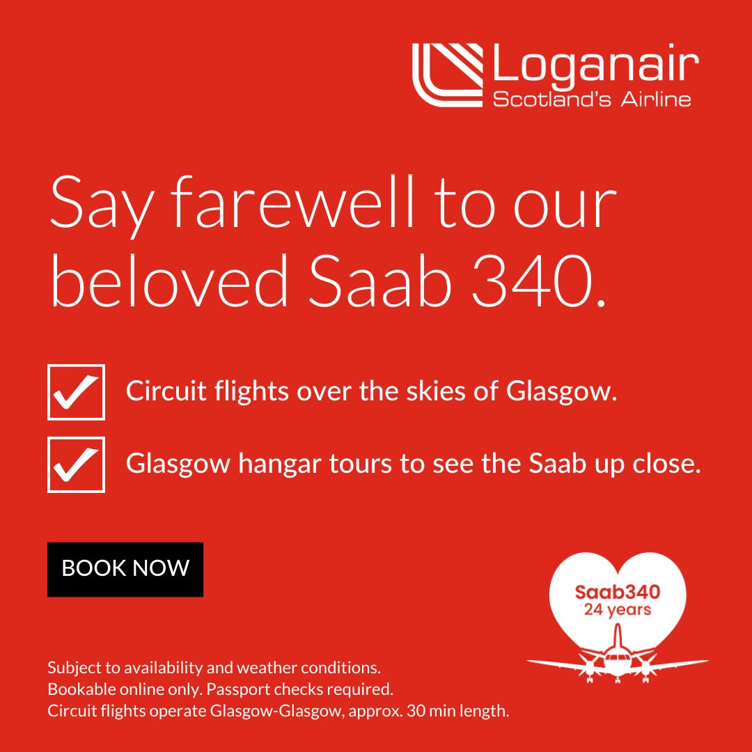 All good things must come to an end. ✈️👋 To commemorate the retirement of our iconic SAAB fleet, take to the skies with us one last time. On 20 and 21 January 2024, we will be operating short circuit flights on the SAAB as well as hangar tours to see the SAAB in real life and