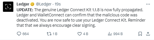 PBOX_PANDORA's tweet photo. After the vulnerability in ledger, we updated the ledger connect kit to 1.1.8, and we have taken our security measure. Stay with us and stay safe🤟.
#pbox $pbox https://t.co/CED4u1mYcd