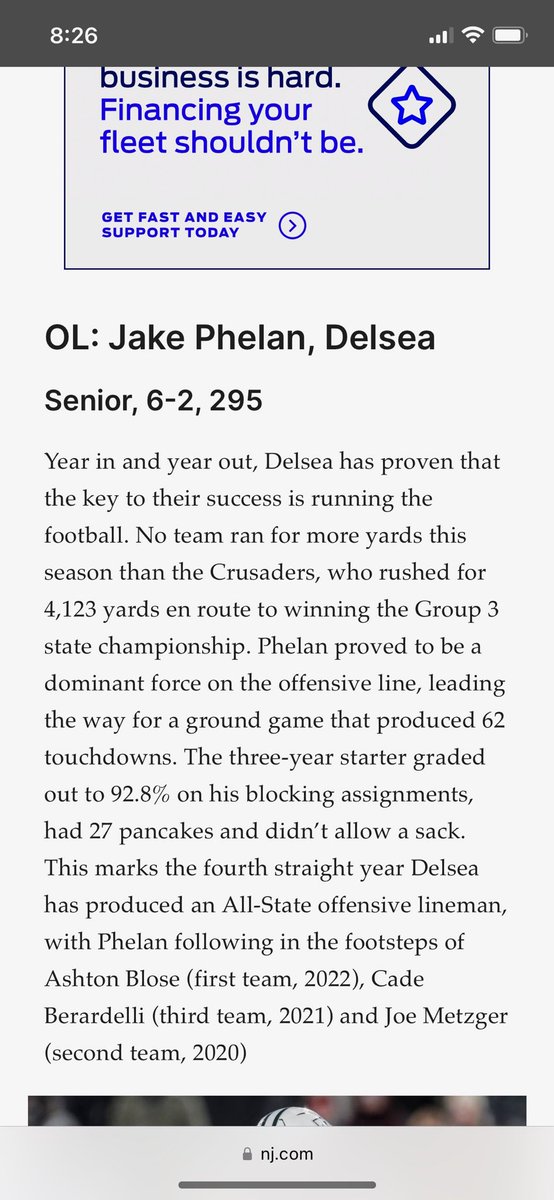 Proud to be Selected to The First Team All State by <a href="/njdotcom/">njdotcom</a>