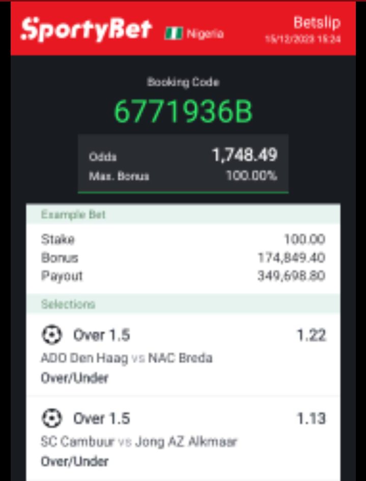 Well analysed Over 1.5 Spread for the weekend.⚽ 👉 6771936B [1.7k Odds] 👉 CDE2E0FD [200+ Odds edit] 👉 37A306BE [60 Odds edit] Do your edit, it will bless.💚 @_kennyblaze1391 @woozzaabets @Ekitipikin @mrbayoa1 @Mrbankstips @kinggraytips @LouieDi13 @Kingkuti_ @HouseOfAmbers