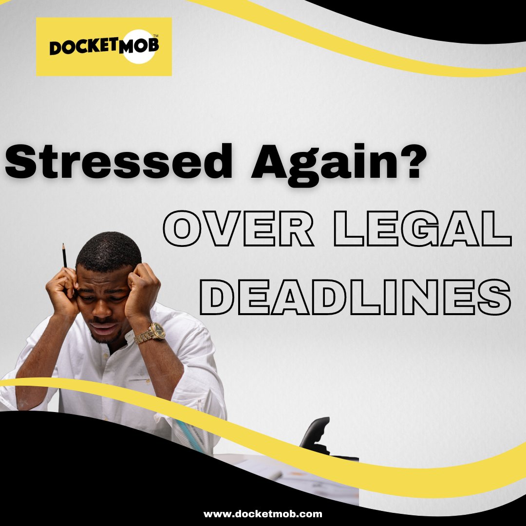 Stressed about legal deadlines? Not when you've got Docket Mob by your side! 📅⚖️ Stay organized, stay calm – because managing deadlines just got a whole lot easier for lawyers. 

#DocketMob #LegalEase #legalsoftware #LegalLife #lawyerissues #lawyerproblems   
#Lawyers