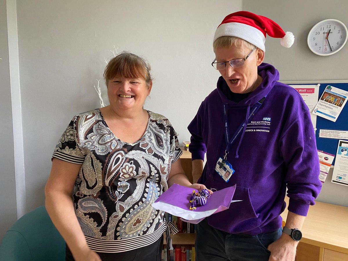 Our Research Purple Army are out spreading Christmas cheer, thanking KMPT clinical teams for supporting our mission in 2023 💜🎅🏼💜 Here is Myles visiting Linda @ Rivendell Rehab and Anne @ The Grove rehab Where will they pop up next?!? #getinvolvedinresearch #bepartofresearch