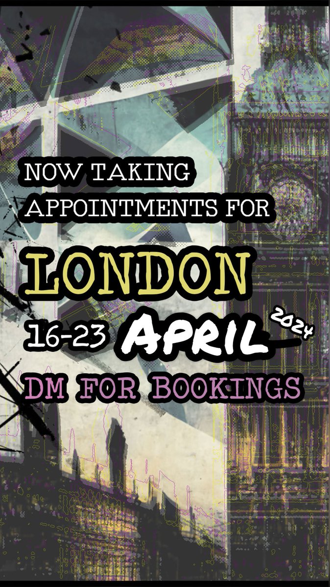 Now taking tattoo appointments for London!
🗓️ 16-23 April 2024
#tattoolondon #London