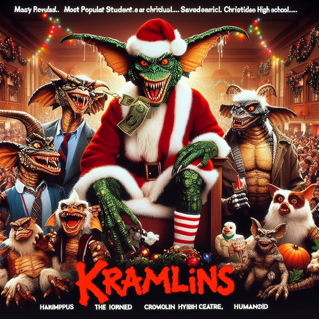 hutzhoo's tweet photo. @papisaurus @MagooPotato @HoHoHo420Santa @ai_repost @AI_Cursed @poopsiepants94 @this1optimistic @sadpuppp @dalleOnlyJesus @Bigfunnybastard @paulprosseda1 In Russia, Joe Dante’s 2023 Krampus-Gremlins masterpiece, “Kremlins,” was forcibly retitled as “Kramlins.” #ThanksVlad 🤮 https://t.co/Ouas85hgXL