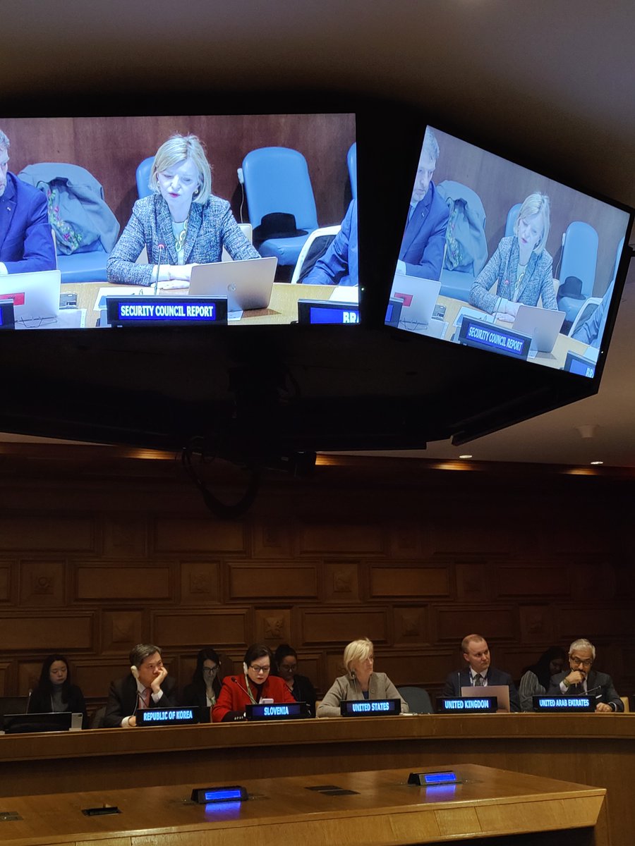 .@SCRtweets @LandgrenKarin briefing on #SecurityCouncil #WPS shared commitments—meeting organised by @AlMissionUN and @MaltaUNMission updating members on developments in 2023. For more on #UNSC and #WPS shared commitments read our research report: 📕 bit.ly/3iapnBm