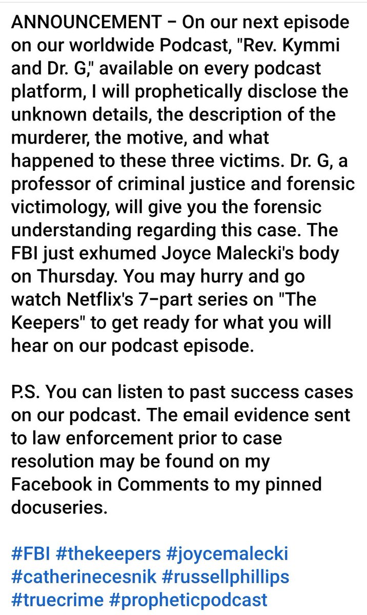 #FBI #JoyceMalecki #TheKeepers #Propheticministry #truecrime #propheticpodcast