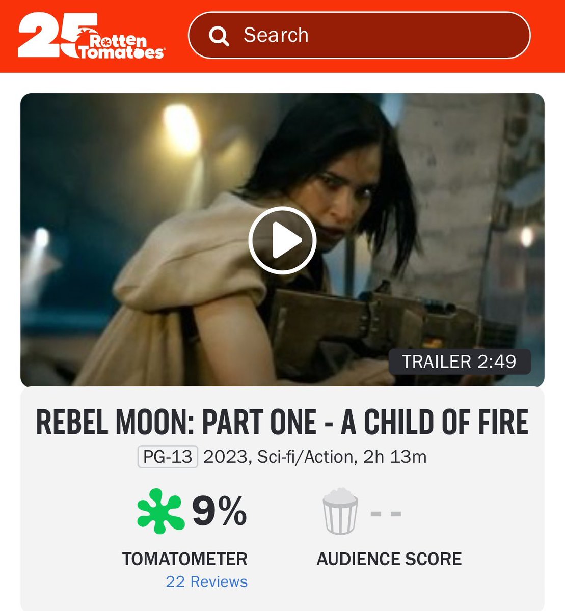 Rebel Moon chega ao Rotten Tomatoes com 9% de aprovação