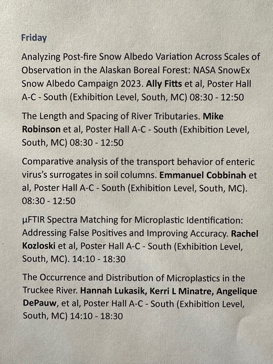 Graduate Program of Hydrologic Sciences (@nevada_water) on Twitter photo It’s Friday at #AGU23 - last chance to meet our students <a href="/FittsAlly/">Ally Fitts</a> MikeyR <a href="/el_cobbs/">Emmanuel C.</a> <a href="/have_shovel/">Rachel Kozloski</a> and <a href="/HydroHan/">Hannah Lukasik</a> at their posters. Thanks to all who visited with us at the <a href="/DRIScience/">Desert Research Institute</a> booth! <a href="/theAGU/">AGU (American Geophysical Union)</a> <a href="/AGU_H3S/">AGU Hydrology H3S</a> <a href="/UnrGeography/">UNR Geography</a> @UNRscience #gphs #NevadaWater It’s Friday at #AGU23 - last chance to meet our students <a href="/FittsAlly/">Ally Fitts</a> MikeyR <a href="/el_cobbs/">Emmanuel C.</a> <a href="/have_shovel/">Rachel Kozloski</a> and <a href="/HydroHan/">Hannah Lukasik</a> at their posters. Thanks to all who visited with us at the <a href="/DRIScience/">Desert Research Institute</a> booth! <a href="/theAGU/">AGU (American Geophysical Union)</a> <a href="/AGU_H3S/">AGU Hydrology H3S</a> <a href="/UnrGeography/">UNR Geography</a> @UNRscience #gphs #NevadaWater