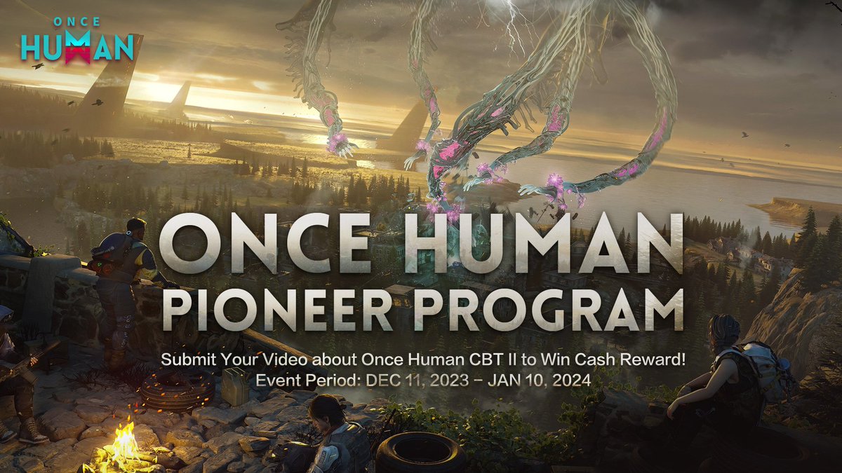 Greetings, Metas! Here comes the Once Human Pioneer Program! Capture your thrilling CBT experience in a video and upload it to YouTube or TikTok for a chance to win a share of the $10,000 prize pool! Check this link for more details! act.neteasegames.com/activity/3sEyv… #OnceHuman