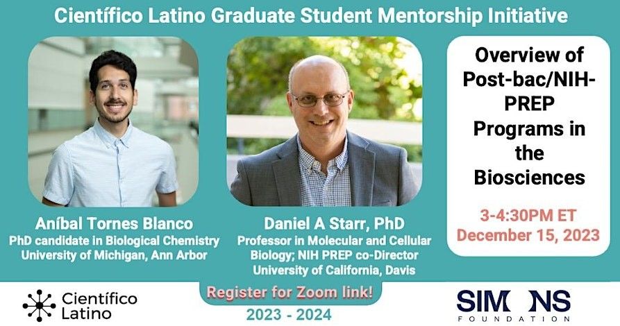 Want to know more about Post-Bac and NIH-PREP programs? ⁠🧪 Our 2023-24 GSMI webinar “Overview of Post-Bac/NIH-PREP Programs in the Biosciences” will be held TODAY Friday, December 15th, 2023 at 3 pm ET Register here: eventbrite.com/e/overview-of-…