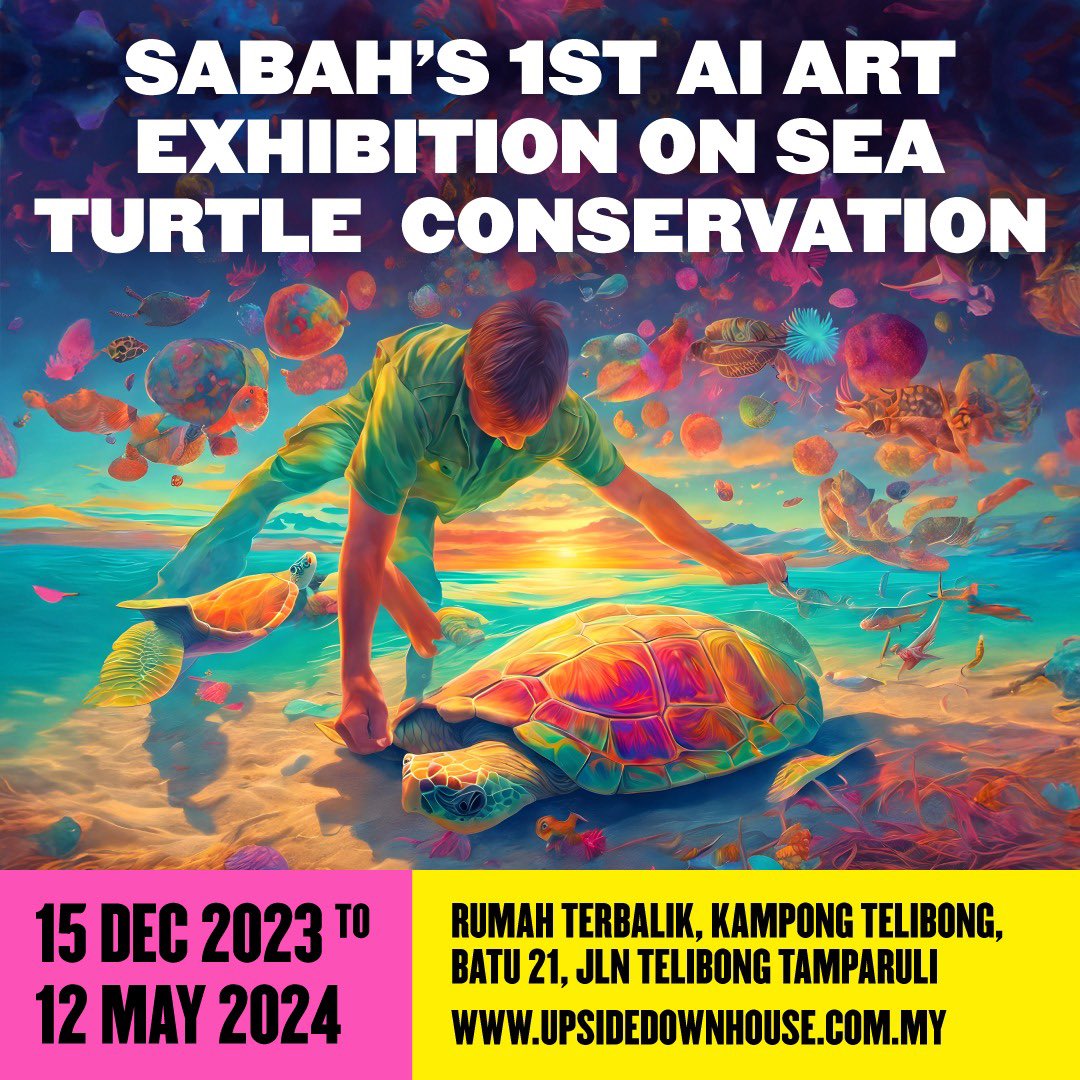 The first AI Art Exhibition in Sabah Malaysia on Sea Turtle Conservation #seaturtleconservation