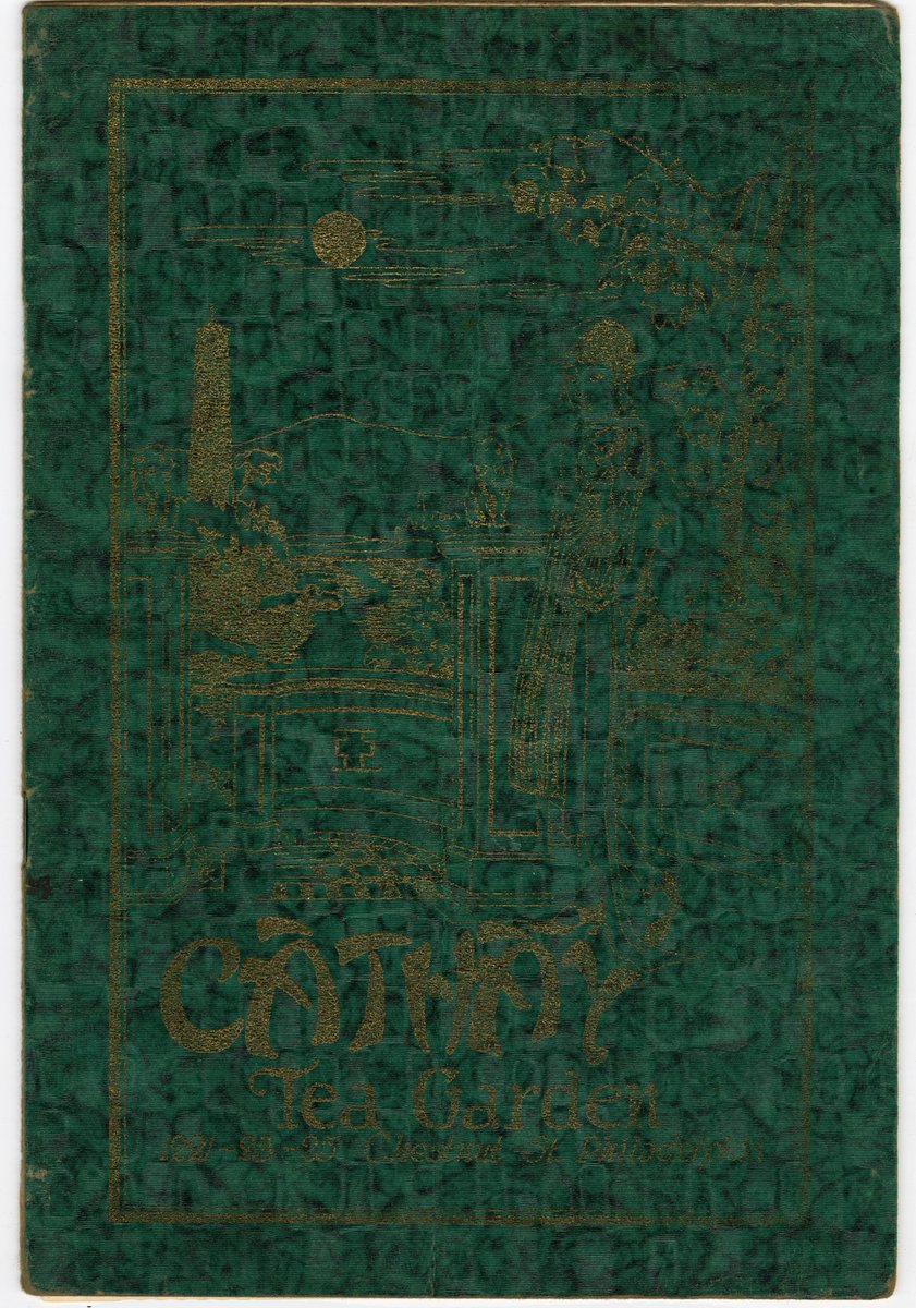 librarycompany's tweet image. The Cathay Tea Garden at 1221 Chestnut was more than just a restaurant. The Cathay was also a dance and music hall, with blocks of time dedicated to dancing and live music, and the home of a live broadcast radio show. This menu dates from ca. 1930; the restaurant closed in 1973.
