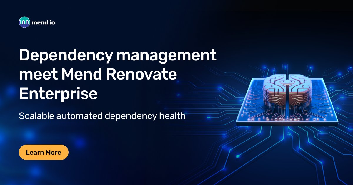 In today’s high-volume development world, companies often struggle to balance security risk with development deadlines. Renovate Enterprise Edition helps teams cut technical debt while still meeting deadlines with unlimited scalability. Learn more ➡️ go.mend.io/47sUH2p