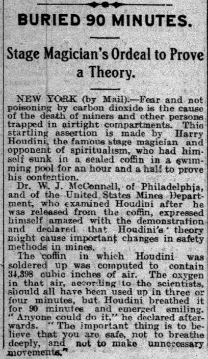 Last night on #DynamoIsDead we saw magician #Dynamo pull off the incredible feat of being buried alive, but he wasn't the first man to attempt this stunt. Digging in our newspapers we found the legendary Harry Houdini attempting something similar🎩 bit.ly/4ajLnjs