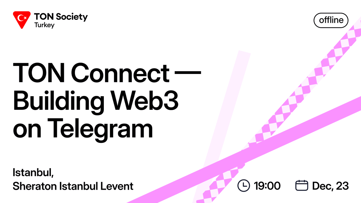 TON Connect — Building Web3 on Telegram etkinliği için hazır mısınız? Yılın son haftasında blockchain tutkunları, geliştiriciler ve teknoloji liderleri için kaçırılmayacak bir buluşma. 📍Sheraton Istanbul Levent Hotel 📆23 Aralık ⏰19:00