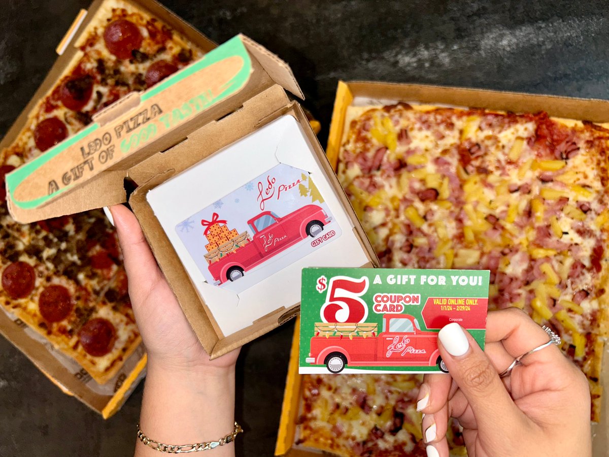 LedoPizza's tweet photo. FRIDAY GIVEAWAY TIME 🥳
Enter now to win a Ledo Pizza gift card!!

TO ENTER:
1️⃣ Retweet this post and follow us @LedoPizza
2️⃣ Under this post, tag someone that needs to buy you a pizza ASAP!! 

(One entry per person) 1 winner will be picked at 10pm 12/15/23 and receive a $100 #LedoPizza GIFT CARD

Save Time Order Online: https://t.co/GIre5PmLRb 

#Contest #Sweepstakes #Virginia #DC #NorthCarolina #NYC #SouthCarolina #WestVirginia #Florida #FridayFeeling #DMV