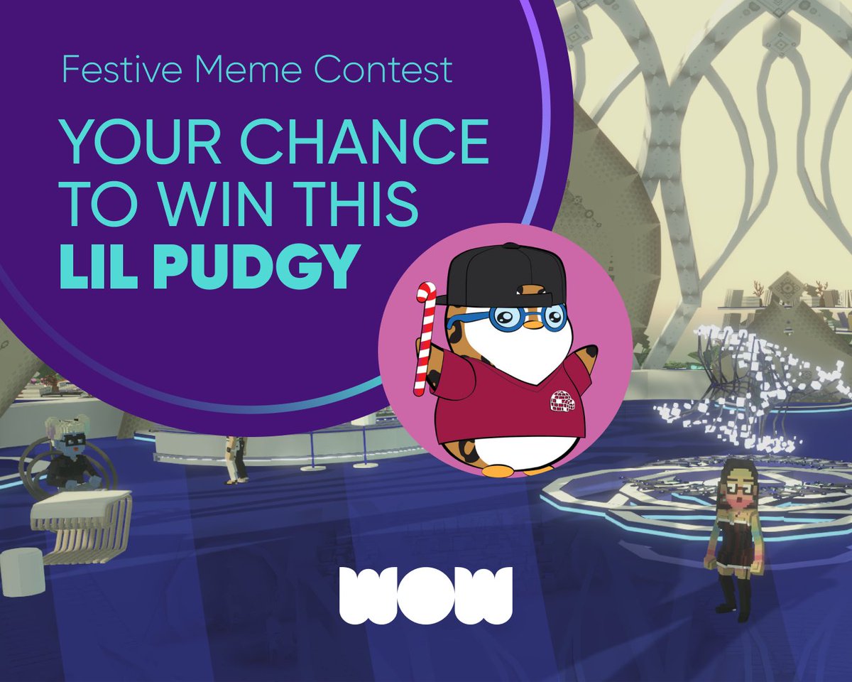 🎁WIN a Lil Pudgy!🐧 To celebrate tomorrow's event in The Sandbox with @WomenInTechOrg - we're holding a MEME CONTEST! ✅ Eligibility: You must be a WoW or WoWG holder 📜How to participate: 1⃣ Make a Metaverse related, WoW-themed gif or meme. (It can be festive, futurist or