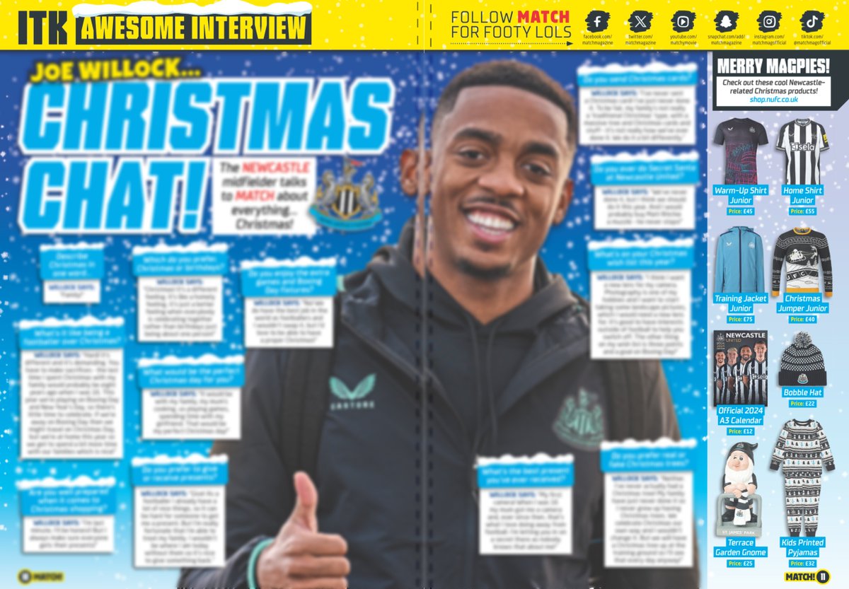 🎅 Don't miss our Christmas chat with @Joewillock in MATCH's December 12 issue! 🎄 In shops or online: shop.kelsey.co.uk/single-issue/m…