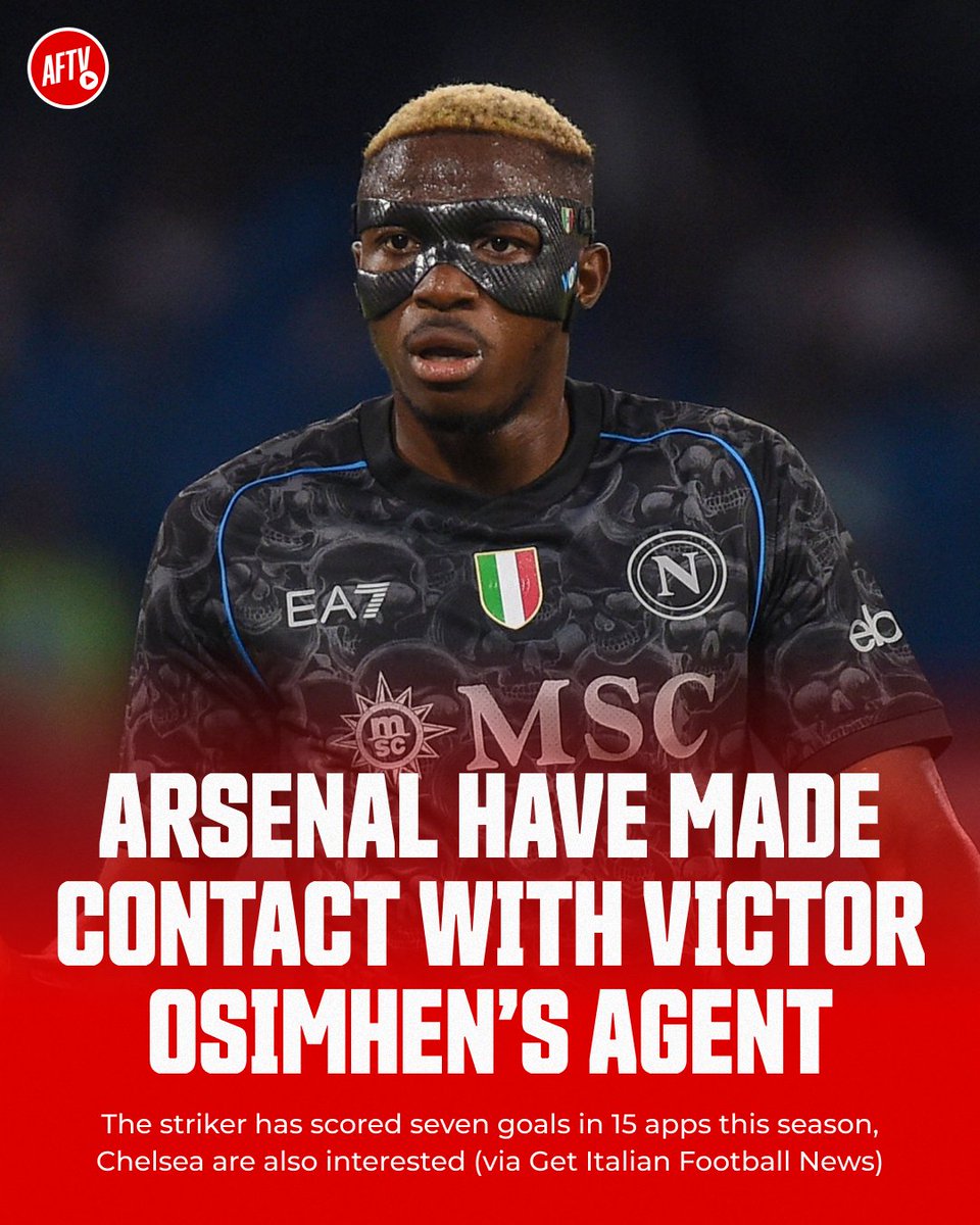 AFTVMedia's tweet image. Do you think Victor Osimhen could be the difference in winning the Premier League? 💭

#AFC #Arsenal