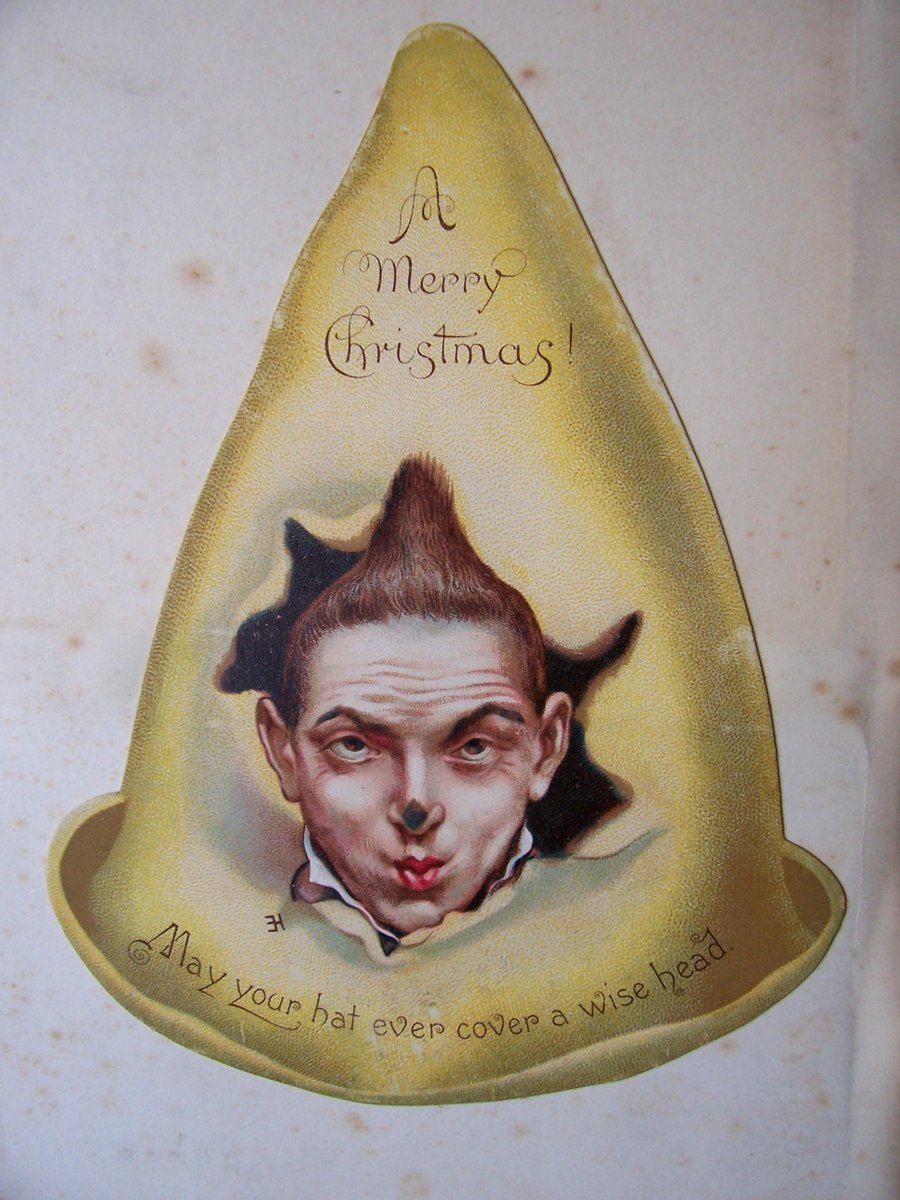 Here's one of the slightly disturbing Christmas cards we hold at Kendal Archive Centre! #kendalarchives #EYAFestive @explorearchives #Christmas2023