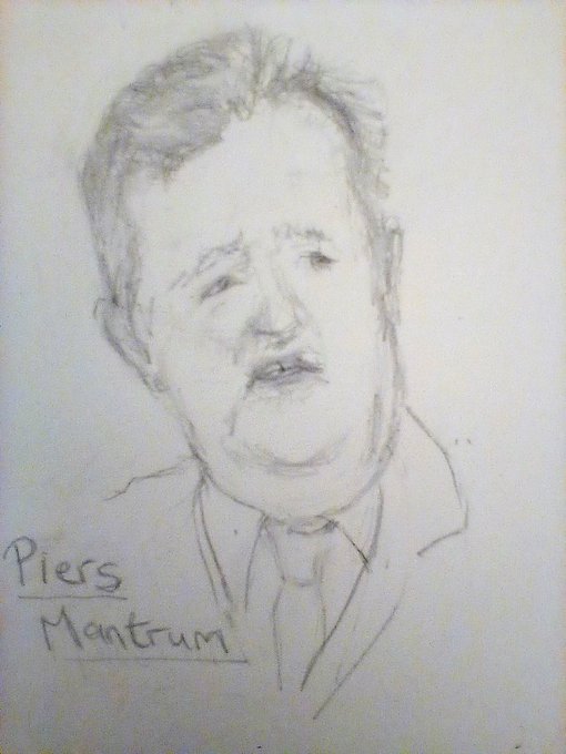 I see Piers Morgan is using his usual tactic, having a tantrum while attacking others. Last time round drew this for @MartinRowson's #DrawPiersMorgan challenge. #PiersMantrum