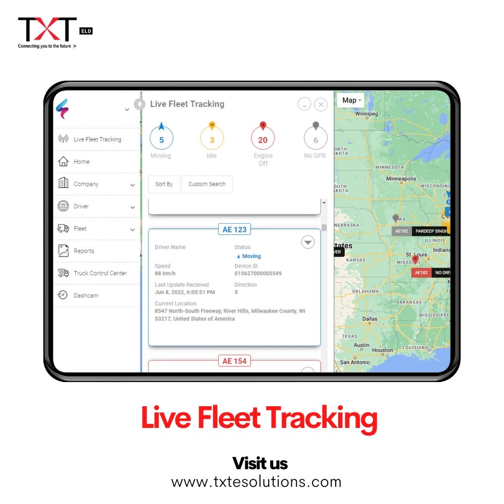 TXTELD's tweet image. Enhance Your Fleet Performance with TXT ELD Live Fleet Tracking! Discover unmatched real-time control and optimization for a smarter approach to fleet management. Elevate your operations with advanced tracking technology.   #FleetTracking #RealTimeControl #FleetManagement