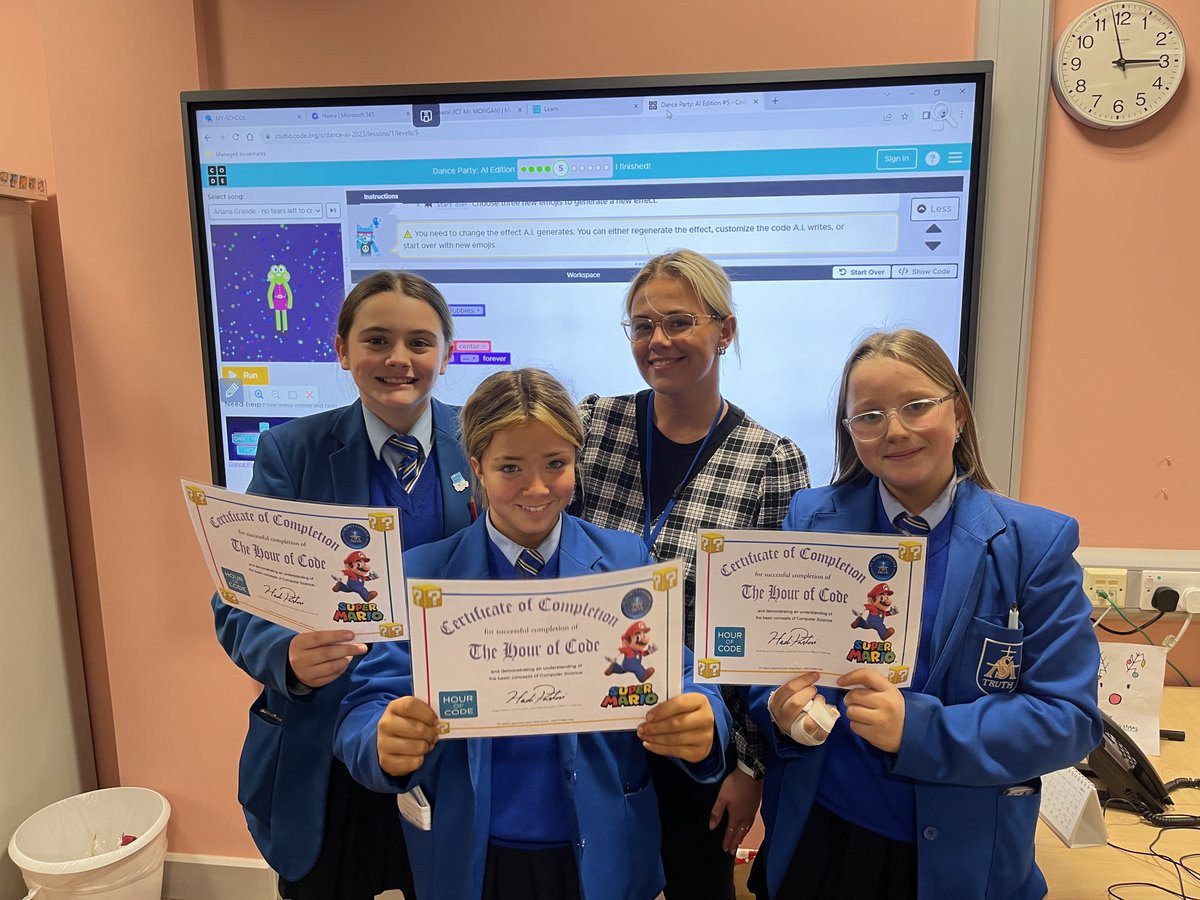 StMarysDerryIT's tweet image. 👩💻Well done to 830 for completing their
hour of code with Mr Mongan.👩💻 #CSEdWeek #ImpactsofComputing @codeorg