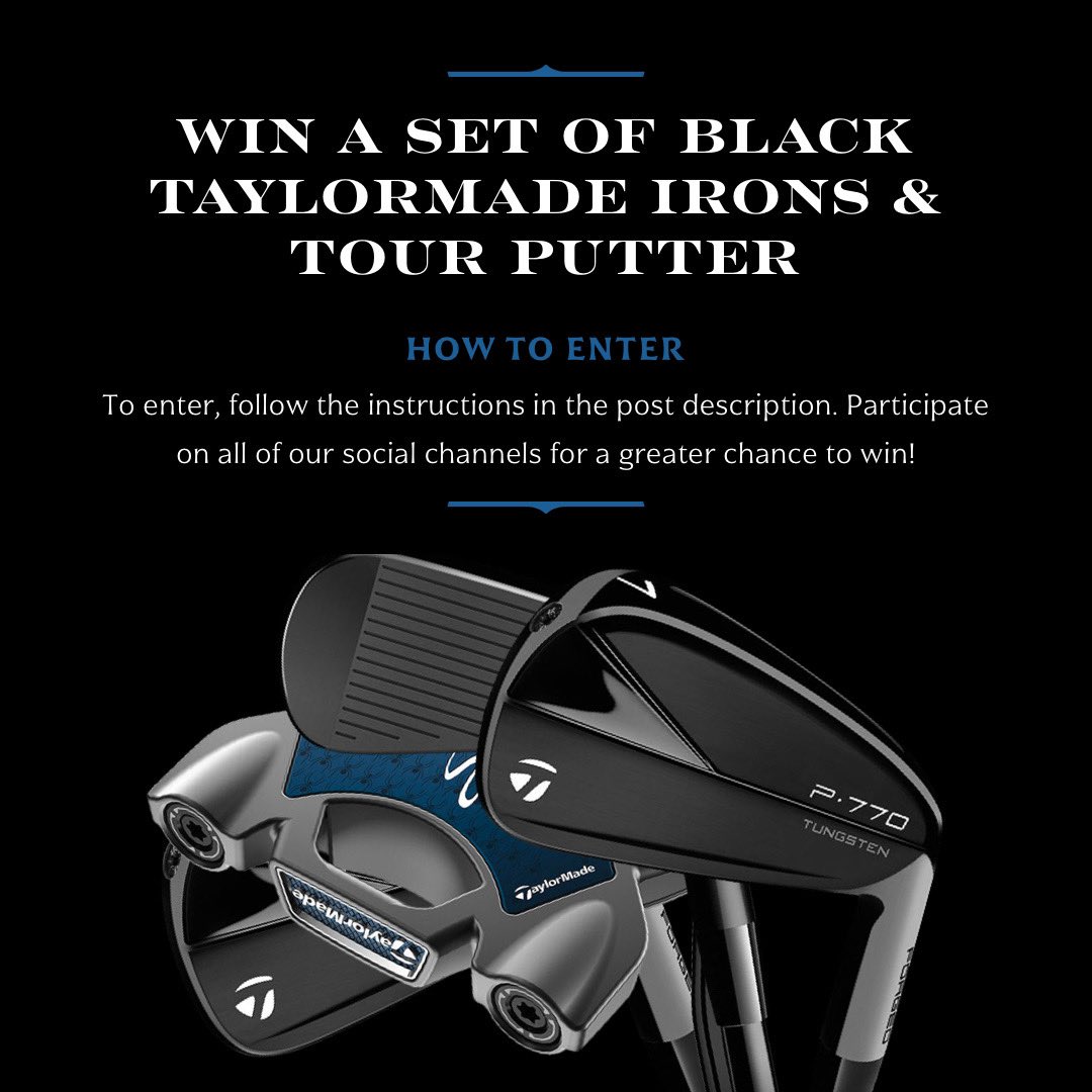 Barstool Golf Time (@stoolgolftime) on Twitter photo 🎁 GIVEAWAY ALERT 🎁
We’re giving away a FULL, LIMITED EDITION SET of PHANTOM BLACK P•770’s and a brand new Spider Tour putter from <a href="/TaylorMadeGolf/">TaylorMade Golf</a>.
To enter:
-Follow <a href="/stoolgolftime/">Barstool Golf Time</a>, <a href="/ForePlayPod/">Fore Play</a>, and <a href="/TaylorMadeGolf/">TaylorMade Golf</a>
-Retweet this post 🎁 GIVEAWAY ALERT 🎁
We’re giving away a FULL, LIMITED EDITION SET of PHANTOM BLACK P•770’s and a brand new Spider Tour putter from <a href="/TaylorMadeGolf/">TaylorMade Golf</a>.
To enter:
-Follow <a href="/stoolgolftime/">Barstool Golf Time</a>, <a href="/ForePlayPod/">Fore Play</a>, and <a href="/TaylorMadeGolf/">TaylorMade Golf</a>
-Retweet this post