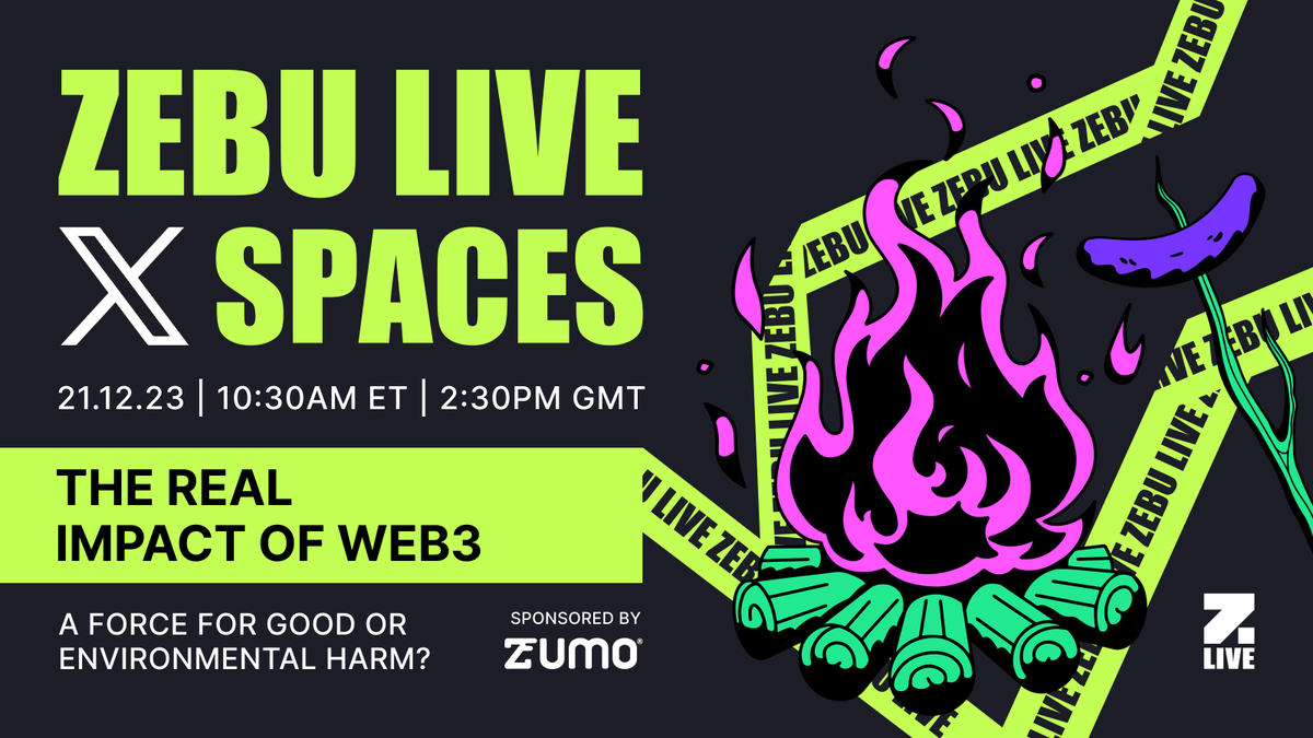 Web3: A Digital Paradise or Environmental Catastrophe?🤔 Join us in our upcoming space to discover the true influence of Web3! 📆 Thu, Dec 21 ✨Sponsored by @zumopay 🗣️ @ricaa, Kirsteen Harrison from @zumopay @RDragov, @MontyMerlin, @0xKlimaurelius & @MichaelHMazur