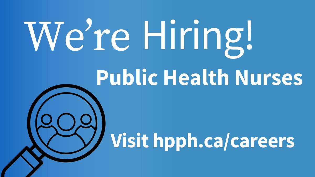 We're hiring! Huron Perth Public Health has 3 openings for public health nurse assignments. See full job posting for details, qualifications &amp; how to apply: hpph.ca/Careers