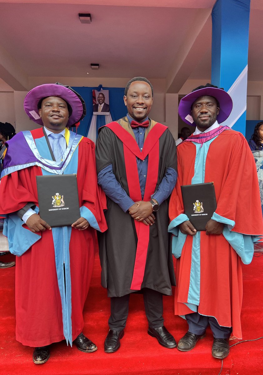 Many congratulations Drs ⁦@MuemaJosphat⁩ and Elkanah Otiang on your PhD awards today ⁦⁦@uonbi⁩ ! Very proud of your achievements and cannot wait to see you continue to excel - and to many more celebrations! ⁦@AnimalHealth_IL⁩ ⁦⁦⁦@CEMA_Africa⁩ ⁦