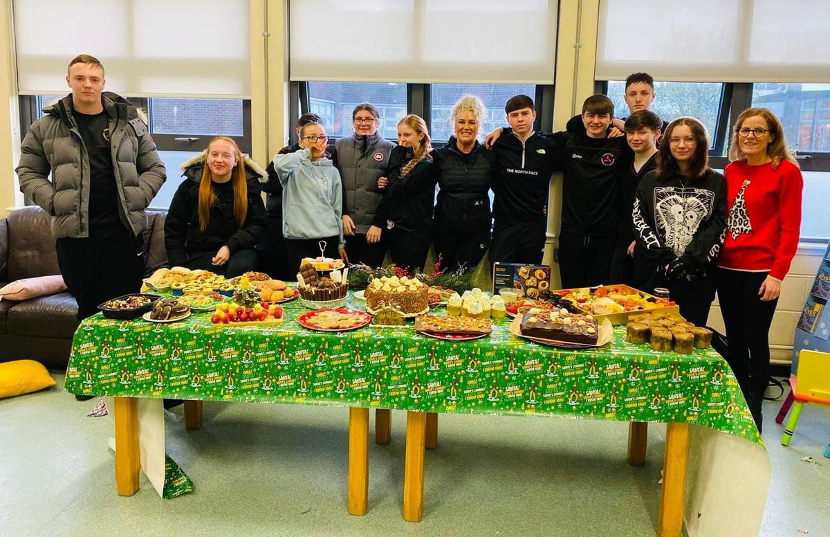 Santa Claus came to town……. 
What a morning, 
Our 2nd Years organised a fabulous Christmas Party for our pals in St Joseph’s Primary School.  Years organised an amazing Festive Feast for the whole school 😊🎅🏻🎄🎄