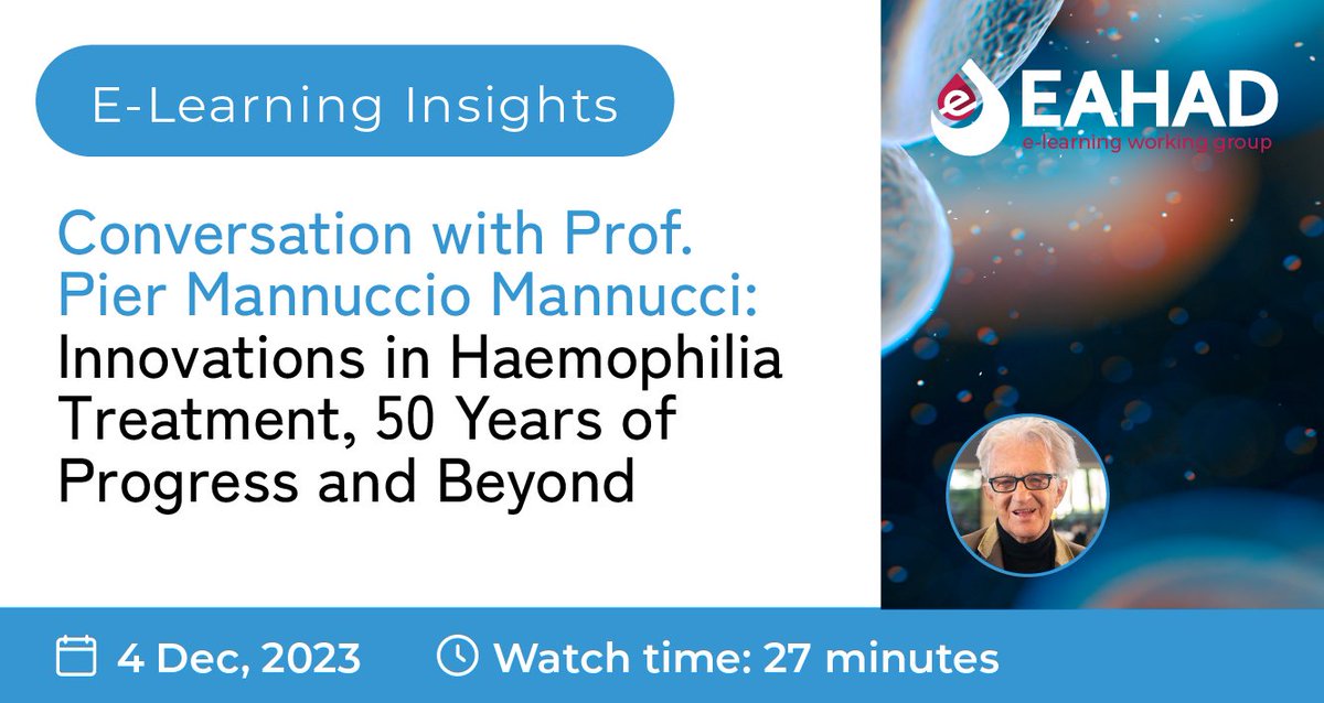 Explore haemophilia care's past, present, and future in this special module with <a href="/HermansCedric/">Cedric Hermans, MD, FRCP (Lon, Edin), PhD</a> and the EAHAD founding member Professor Pier Mannuccio Mannucci, from his pivotal encounter with Judith Pool to the groundbreaking cryoprecipitation principle 🎥academy.eahad.org/eahad/2023/e-l…