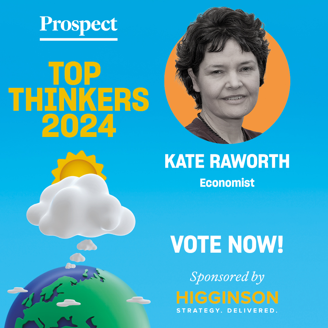 @KateRaworth's book Doughnut Economics makes a case for an environmentally and socially sustainable economy. It's never been more relevant. She’s one of our Top Thinkers 2024—is she yours? prospectmagazine.co.uk/world/63099/25… Sponsored by @HigginsonTweets
