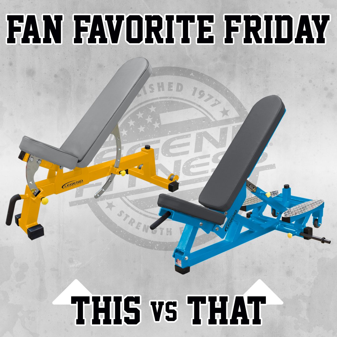 Legend_Fitness's tweet image. Happy Friday Fam 🙌 Three Way Utility Bench (This) or Three Way Self Adjusting Bench with spotter platforms (That) 🤔. Drop your picks in the comments 👇

#FanFavoriteFriday #UtilityBench #LegendFitness #Fitness #FitnessEquipment #Strength #StrengthEquipment #LegendFitnessUSA 🇺🇸