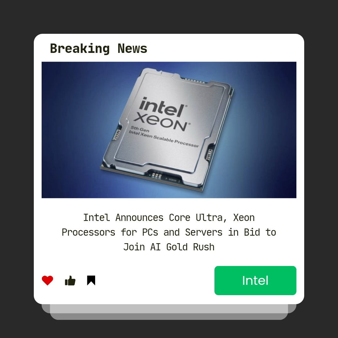 Intel Announces Core Ultra, Xeon Processors for PCs and Servers in Bid to Join AI Gold Rush

#intel #intelcoreultra #intelxeon #pcs #desktop #server #aigoldrush