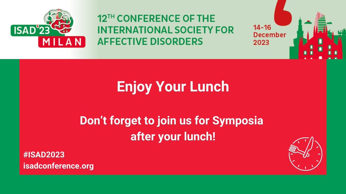 Buon Appetito…

📚We have Symposia after lunch, join us there! 

Learn more about Symposia topics and rooms 🔗 bit.ly/47KUM2n